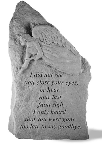 Garden Memorial with Angel and touching Verse of goodbye